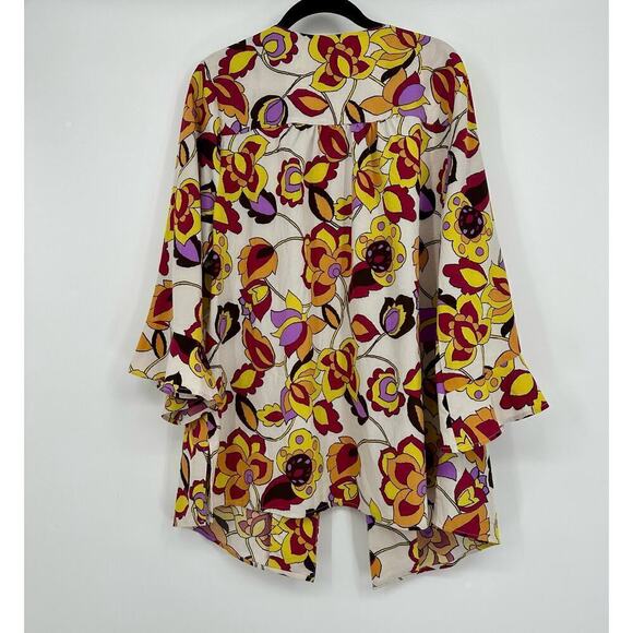ModCloth Certainly Styled White Floral Kimono Size L/XL - Picture 7 of 9